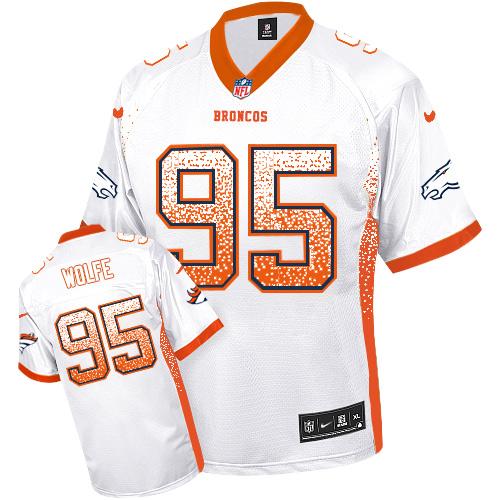Nike Broncos #95 Derek Wolfe White Youth Stitched NFL Elite Drift Fashion Jersey - Click Image to Close